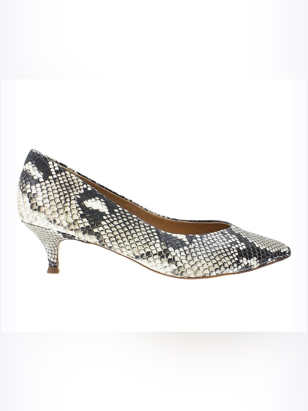Vionic Josie Natural Snake Print Leather Women's Kitten Heel - 8 NWOT